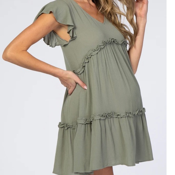 PinkBlush Maternity Ruffle Mini Dress - Picture 3 of 5